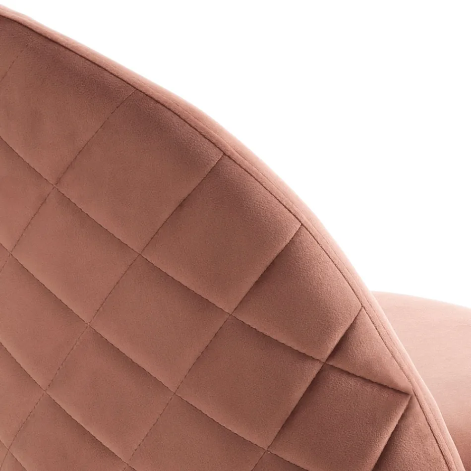 Lot de 4 chaises en tissu microfibre effet velours - Terbio Viadurini