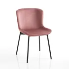 Lot de 4 chaises en tissu et pieds inclinables - Dentice Viadurini