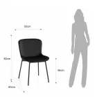 Lot de 4 chaises en tissu et pieds inclinables - Dentice Viadurini