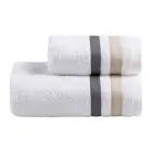 Ensemble de serviettes de toilette pour invités Serenity Double Ruffle en coton éponge Viadurini