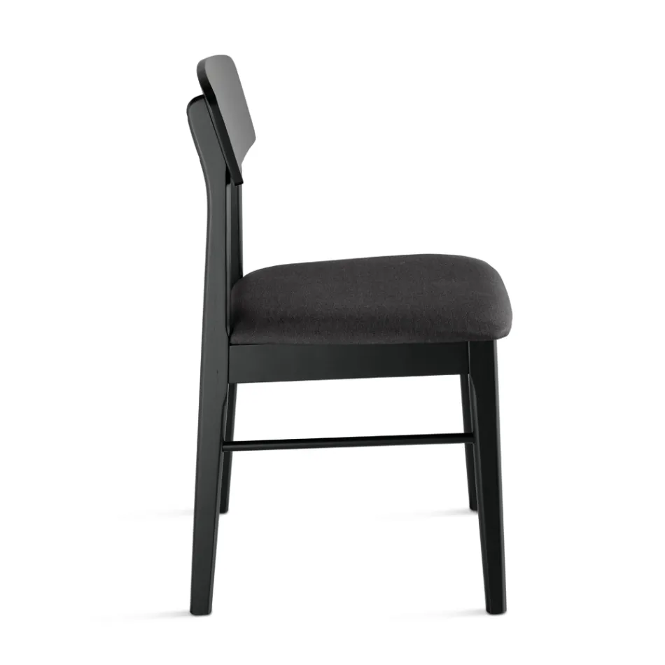 Ensemble de deux chaises en bois écologiques avec assise en tissu rembourré - Nadir Viadurini