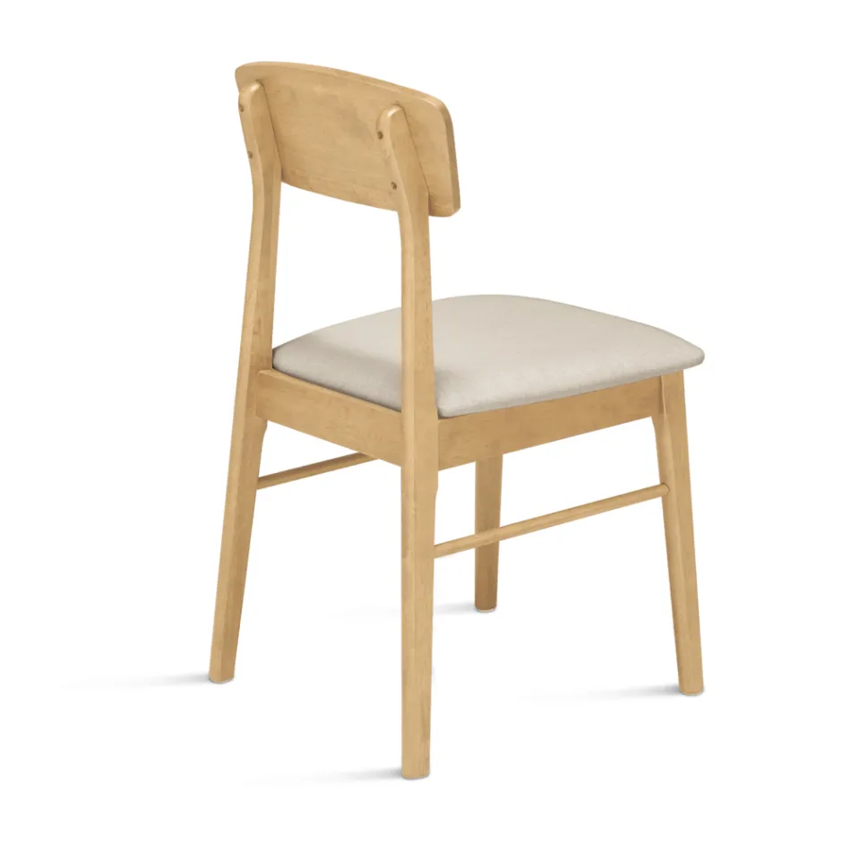 Ensemble de deux chaises en bois écologiques avec assise en tissu rembourré - Nadir Viadurini