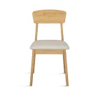 Ensemble de deux chaises en bois écologiques avec assise en tissu rembourré - Nadir Viadurini