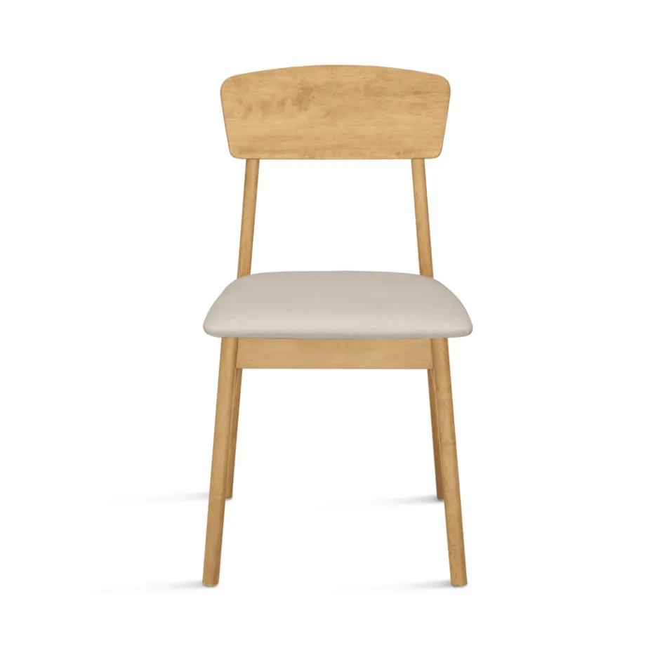 Ensemble de deux chaises en bois écologiques avec assise en tissu rembourré - Nadir Viadurini