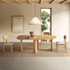 Ensemble de deux chaises en bois écologiques avec assise en tissu rembourré - Nadir Viadurini