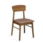 Ensemble de deux chaises en bois écologiques avec assise en tissu rembourré - Nadir Viadurini