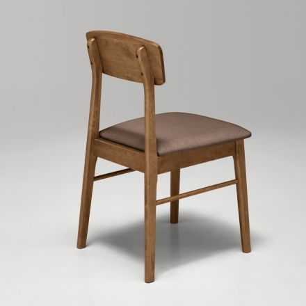 Ensemble de deux chaises en bois écologiques avec assise en tissu rembourré - Nadir Viadurini