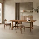 Ensemble de deux chaises en bois écologiques avec assise en tissu rembourré - Nadir Viadurini
