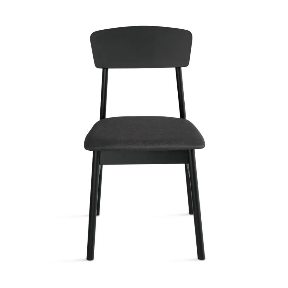 Ensemble de deux chaises en bois écologiques avec assise en tissu rembourré - Nadir Viadurini