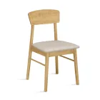 Ensemble de deux chaises en bois écologiques avec assise en tissu rembourré - Nadir Viadurini