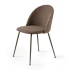 Ensemble de deux chaises en métal peint et tissu rembourré de couleurs variées - Rivo Viadurini