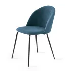 Ensemble de deux chaises en métal peint et tissu rembourré de couleurs variées - Rivo Viadurini