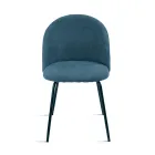 Ensemble de deux chaises en métal peint et tissu rembourré de couleurs variées - Rivo Viadurini