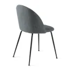 Ensemble de deux chaises en métal peint et tissu rembourré de couleurs variées - Rivo Viadurini