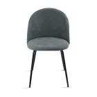 Ensemble de deux chaises en métal peint et tissu rembourré de couleurs variées - Rivo Viadurini