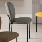 Ensemble de deux chaises rembourrées en tissu avec structure en métal peint - Lior Viadurini
