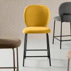 Ensemble de deux tabourets en tissu avec rembourrage et structure en métal - Lior Viadurini