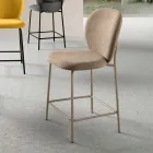 Ensemble de deux tabourets en tissu avec rembourrage et structure en métal - Lior Viadurini
