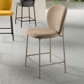 Ensemble de deux tabourets en tissu avec rembourrage et structure en métal - Lior