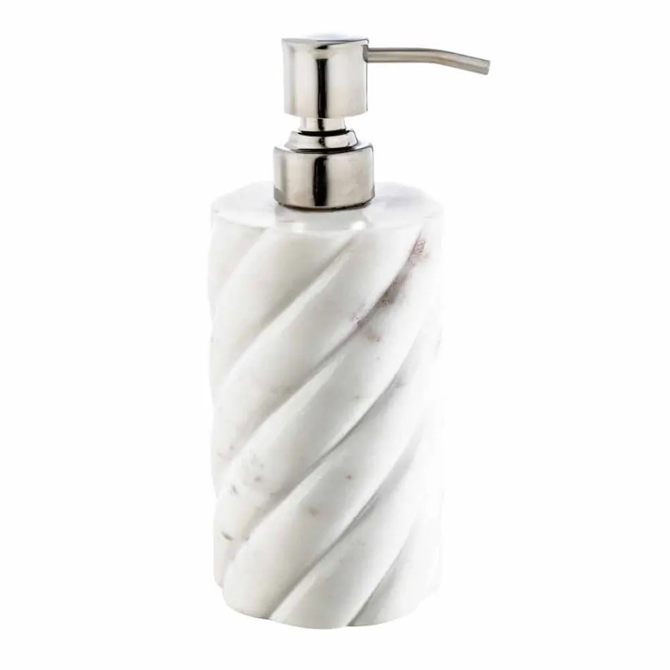 Ensemble de mobilier suspendu design pour salle de bain en teck rayé Poggio Viadurini