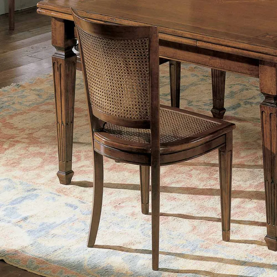 Ensemble de quatre chaises classiques Bassano en bois, fabriquées en Italie - Angelite Viadurini