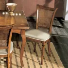 Ensemble de quatre chaises Bassano en bois et tissu, fabriquées en Italie - Ambre Viadurini