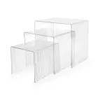 Ensemble de trois tables gigognes en plexiglas fabriquées en Italie - Leandro Viadurini