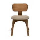 Ensemble de deux chaises avec finition effet bois et assise en tissu rembourré - Antea Viadurini