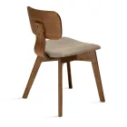 Ensemble de deux chaises avec finition effet bois et assise en tissu rembourré - Antea Viadurini
