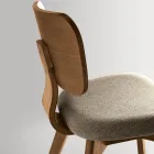 Ensemble de deux chaises avec finition effet bois et assise en tissu rembourré - Antea Viadurini