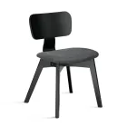 Ensemble de deux chaises avec finition effet bois et assise en tissu rembourré - Antea Viadurini
