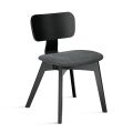 Ensemble de deux chaises avec finition effet bois et assise en tissu rembourré - Antea