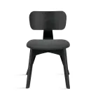 Ensemble de deux chaises avec finition effet bois et assise en tissu rembourré - Antea Viadurini