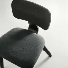 Ensemble de deux chaises avec finition effet bois et assise en tissu rembourré - Antea Viadurini