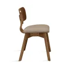 Ensemble de deux chaises avec finition effet bois et assise en tissu rembourré - Antea Viadurini
