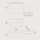 Ensemble de suspension de meubles de salle de bain en bois design made in Italy Cesena Viadurini