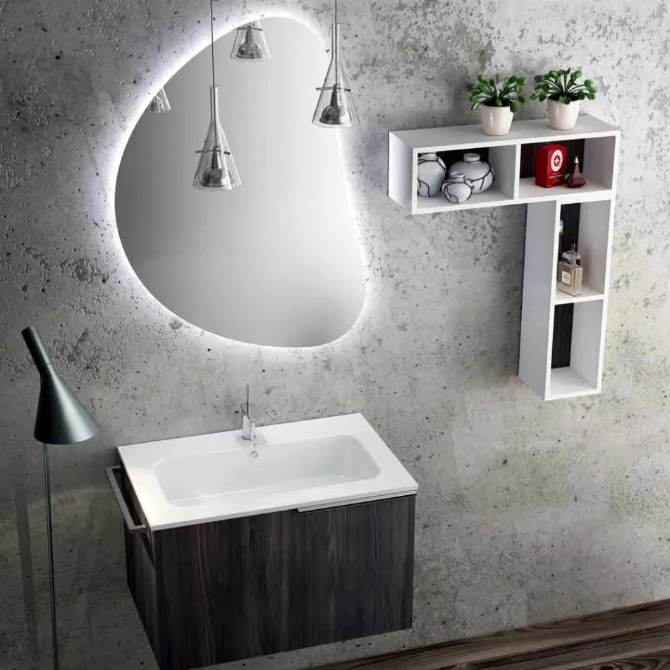 Ensemble de meubles de salle de bain en bois suspension design made in Italy Sad Viadurini