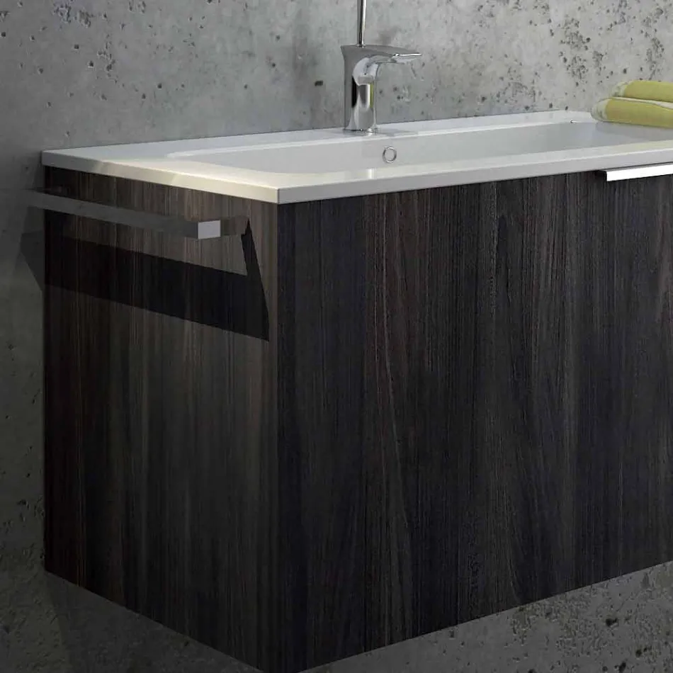 Ensemble de meubles de salle de bain en bois suspension design made in Italy Sad Viadurini