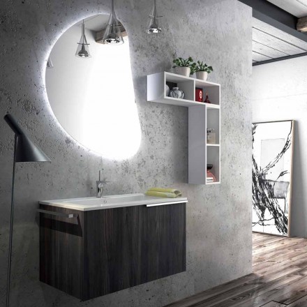 Ensemble de meubles de salle de bain en bois suspension design made in Italy Sad Viadurini