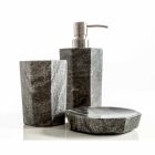 Accessoires de salle de bain modernes montés en marbre gris veiné Montafia Viadurini