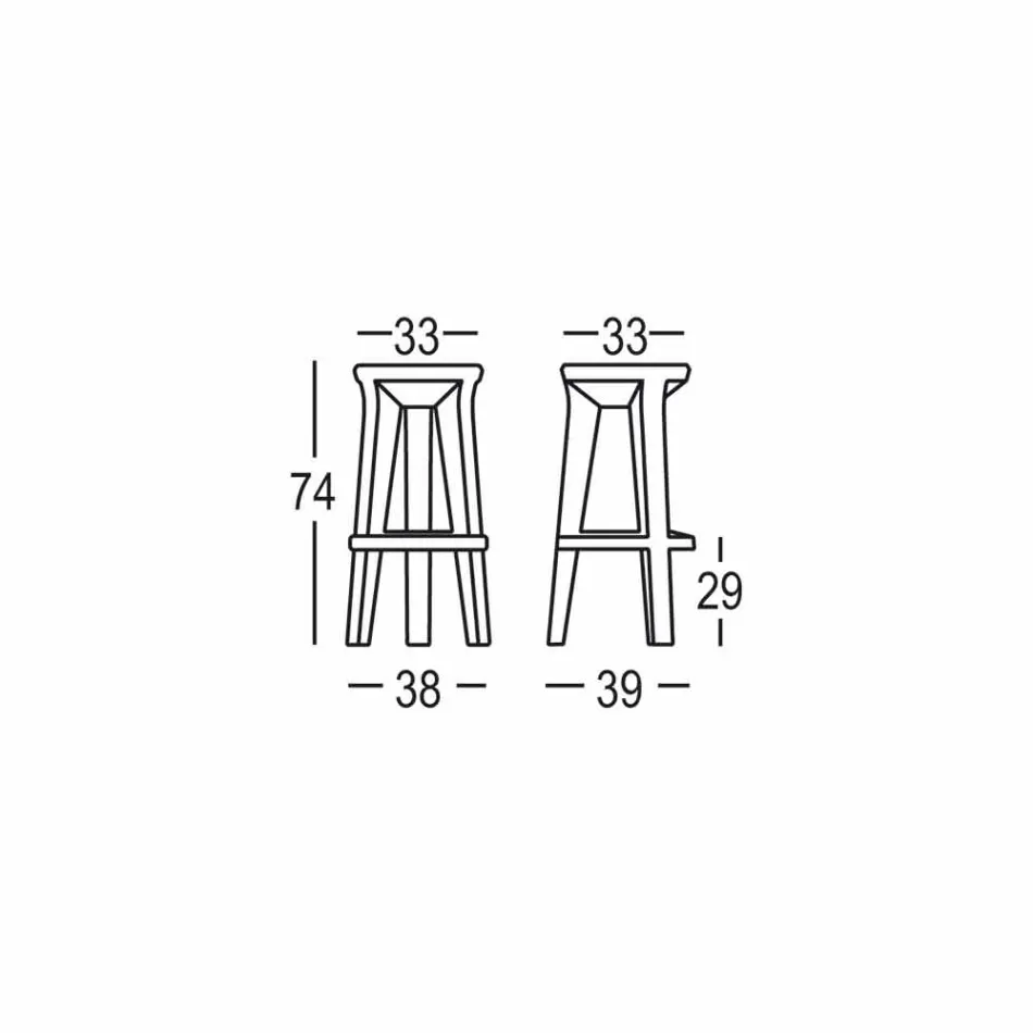 Tabouret de bar haut design en polyéthylène Made in Italy - Tinuccia Viadurini