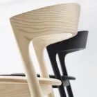 Tabouret de cuisine haut avec structure en bois de frêne fabriqué en Italie - Oslo Viadurini