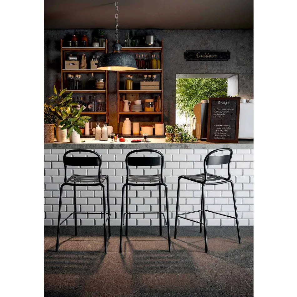 Tabouret d'extérieur haut empilable Made in Italy, 2 pièces - Trixie Viadurini