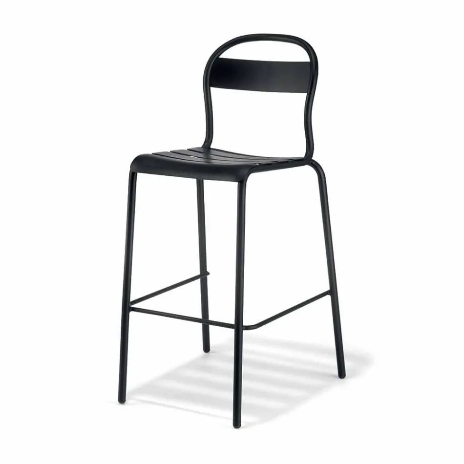 Tabouret d'extérieur haut empilable Made in Italy, 2 pièces - Trixie Viadurini