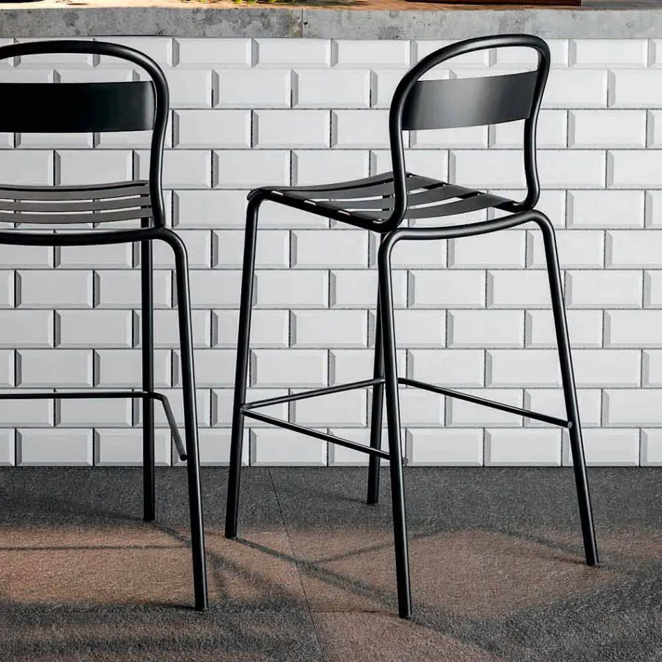 Tabouret d'extérieur haut empilable Made in Italy, 2 pièces - Trixie Viadurini