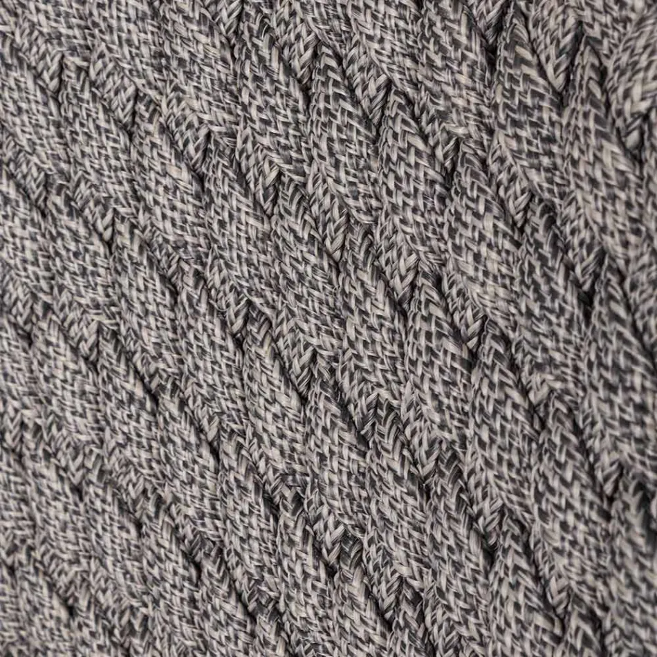 Tabouret haut d'extérieur en corde et bois de teck, Homemotion, 2 pièces - Anitha Viadurini