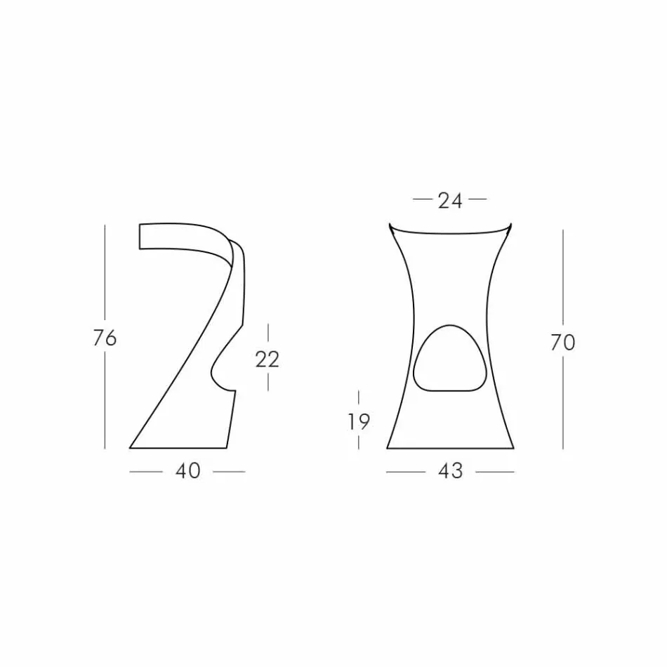 Tabouret haut de design moderne en polyéthylène - Koncord Next de Slide Viadurini
