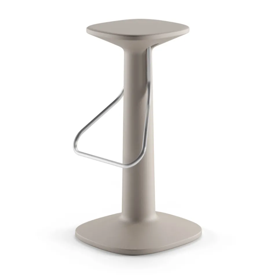 Tabouret haut design en polyéthylène et acier inoxydable fabriqué en Italie - Pito Viadurini