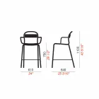 Tabouret d'extérieur haut en aluminium avec accoudoirs Made in Italy - Selima Viadurini