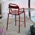 Tabouret d'extérieur haut en aluminium avec accoudoirs Made in Italy - Selima Viadurini